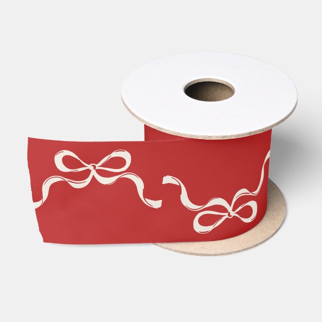 Ruban En Satin Big Festive Bows RED Christmas Holiday (Bobine)