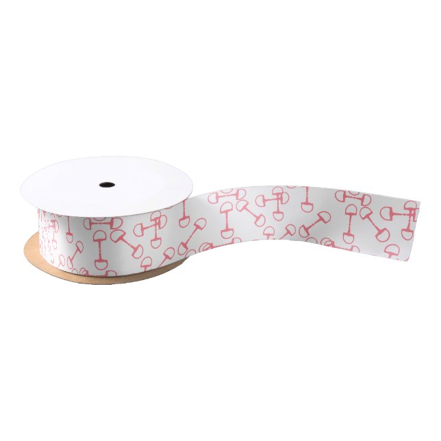 Ruban En Satin Bits équestres rose (Bobine)