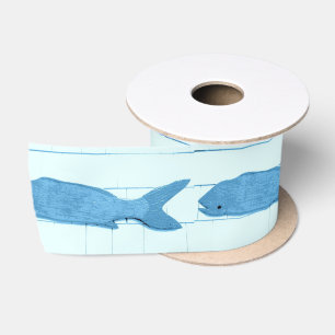 Ruban En Satin Blanc bleu de Thunder_Cove de poissons