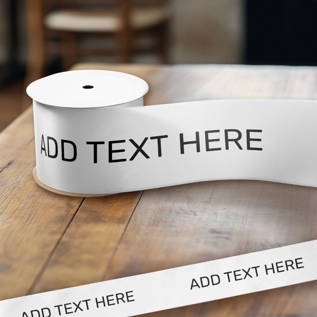 Ruban En Satin Blanc Créez votre propre police - Faites-la votre  (Custom Ribbon - Personalize with your own text)