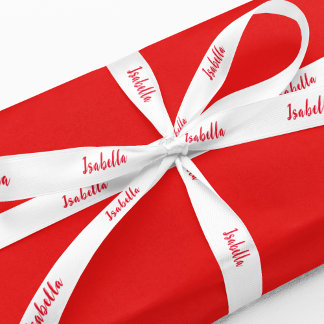 Ruban En Satin Blanc et rouge | Cadeau personnalisé