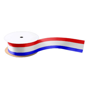 Ruban En Satin Bleu, blanc et rouge