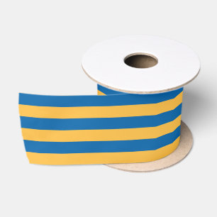 Ruban En Satin Bleu & Chaud Jaune Horizontal Grandes Occasion