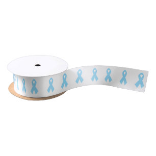 Ruban En Satin Bleu clair Ribbon fin blanc