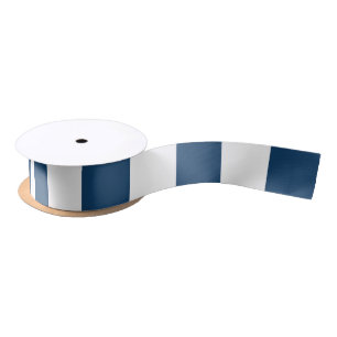 Ruban En Satin Bleu de marine, Blancs, Motif rayé