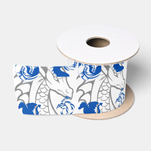 Ruban En Satin Bleu dragons
