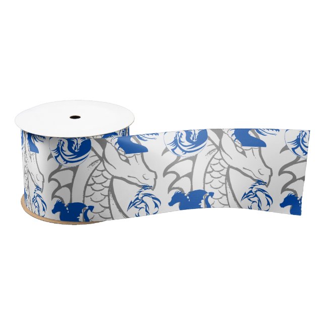 Ruban En Satin Bleu dragons (Bobine)
