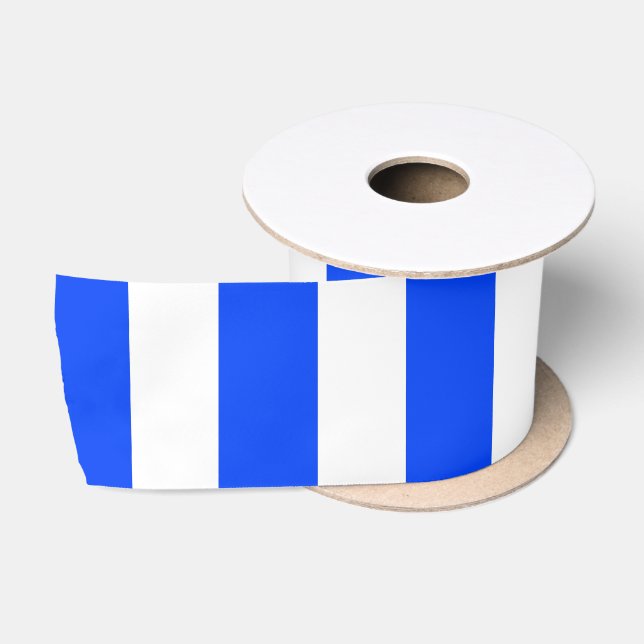 Ruban En Satin Bleu et Motif blanc pour voiles verticales (Bobine)