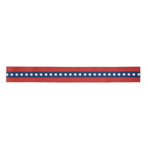 Ruban En Satin Bleu et rouge patriotique avec étoiles