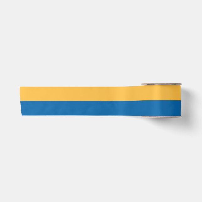 Ruban En Satin Bleu jaune chaud et bleu ciel (Devant)