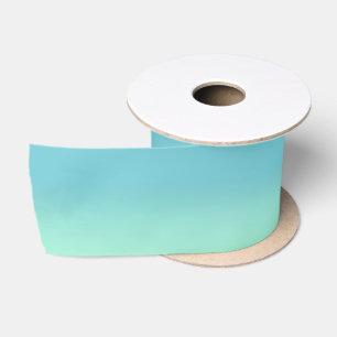 Ruban En Satin Bleu Œuf de Robin et Ombre Vert Menthe