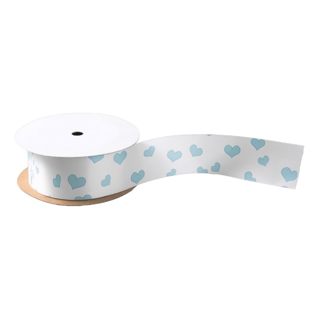 Ruban En Satin Blue Hearts Saint Valentin (Bobine)