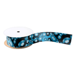 Ruban En Satin Blues Cercle Concentré Orbital Art Abstrait