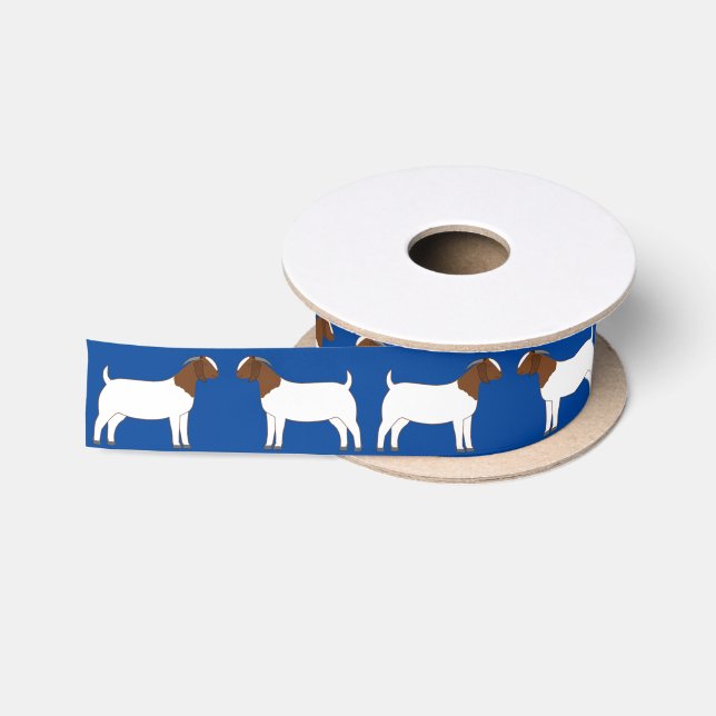 Ruban En Satin Boer Chèvre Farm Blue (Bobine)