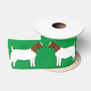 Ruban En Satin Boer Chèvre Farm Green