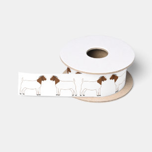 Ruban En Satin Boer Chèvre Farm White