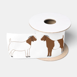 Ruban En Satin Boer Chèvre Farm White