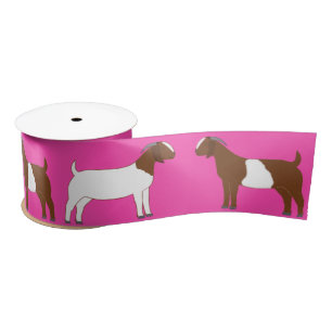 Ruban En Satin Boer Chèvre ferme rose