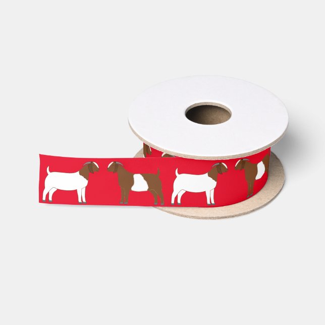 Ruban En Satin Boer Goe Farm Red (Bobine)