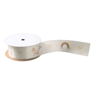 Ruban En Satin Boho Baby aquarelle Rainbow Satin ruban