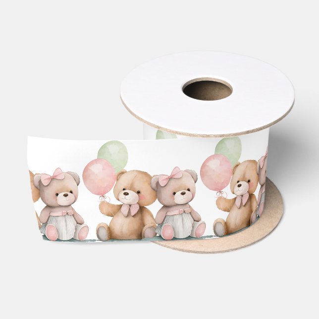 Ruban En Satin Boho Baby Nounours (Bobine)