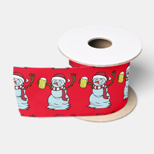 Ruban En Satin Boire de la bière Snowman Thunder_Cove
