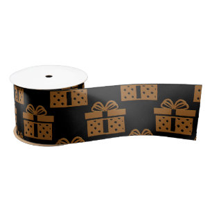 Ruban En Satin Boîtes cadeaux en or pour Noël noir