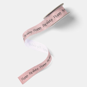 Ruban En Satin Bon Anniversaire Black Pink Typographie Rétro