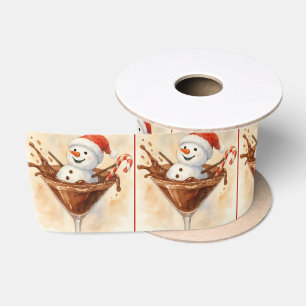 Ruban En Satin Bonhomme de neige de Noël dans un Martini au Choco