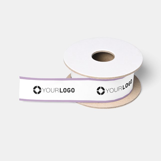 Ruban En Satin Bordure violet logo personnalisé entreprise cadeau (Bobine)