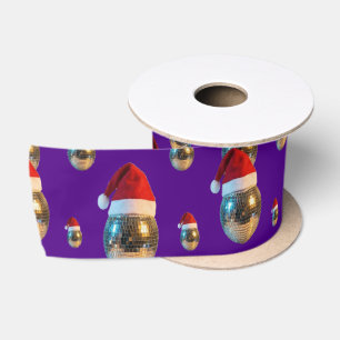 Ruban En Satin Boule de disco groovy avec chapeau de Père Noël po