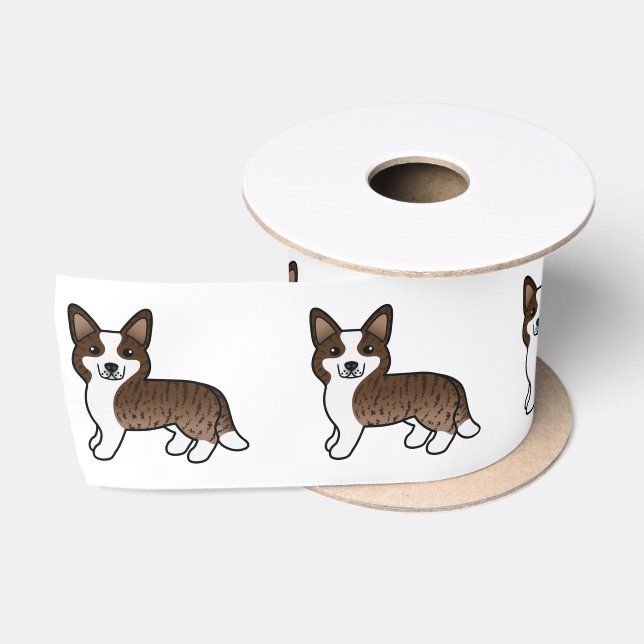 Ruban En Satin Brindle Cardigan Welsh Corgi Cartoon Chien (Bobine)