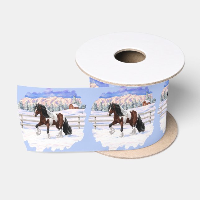 Ruban En Satin Brown Bay Gypsy Vanner Draft Horse (Bobine)