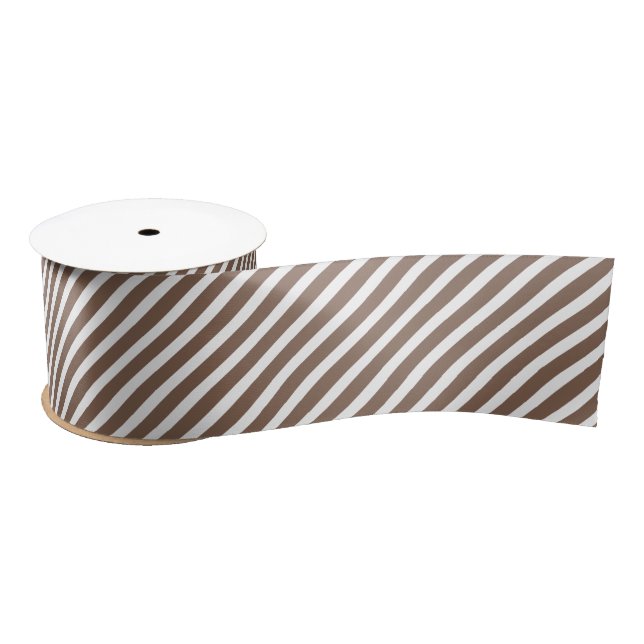 Ruban En Satin Brown et blanc (Bobine)