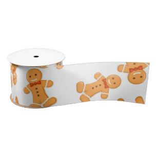 Ruban En Satin Brown homme en pain d'épices sur blanc
