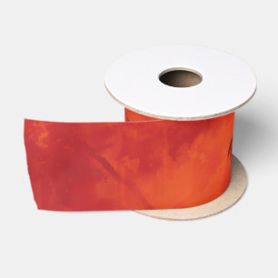 Ruban En Satin Brûlé Orange Persimmon Feuilles Abtract Automne