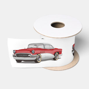 Ruban En Satin Buick vintage en blanc