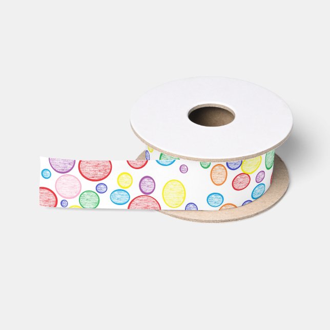 Ruban En Satin Bulles d'arc-en-ciel éclairées (Bobine)