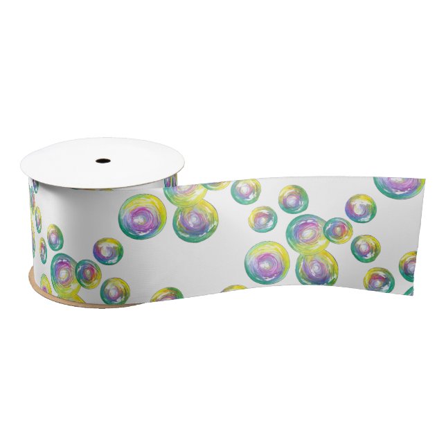 Ruban En Satin Bulles de savon arc-en-ciel Iridescentes (Bobine)