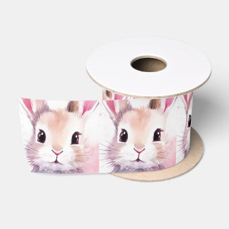 Ruban En Satin Bunny Cute Aquarelle baby shower rose
