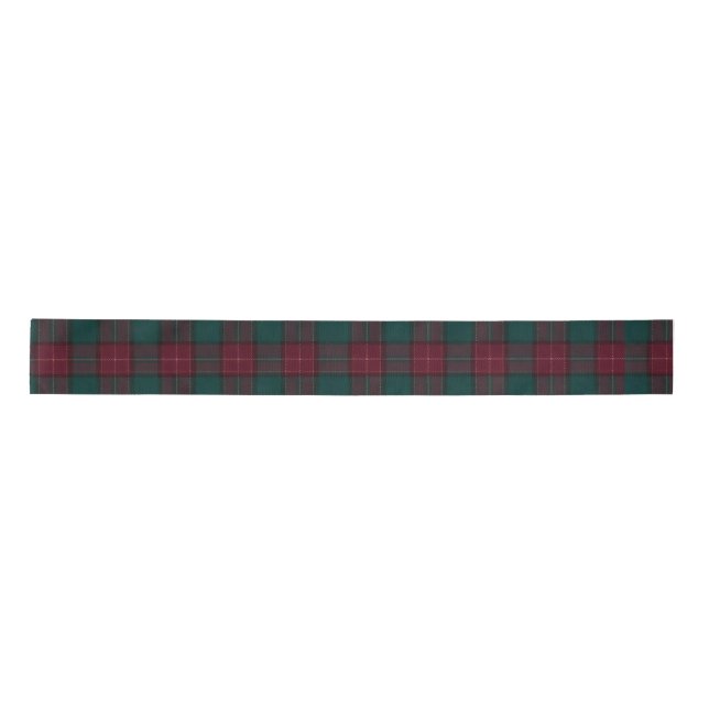 Ruban En Satin Burgundy and Green Tartan Ribbon (Devant)