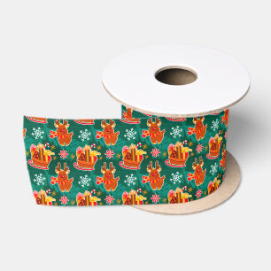 Ruban En Satin Cacao de Noël festif avec le Père Noël