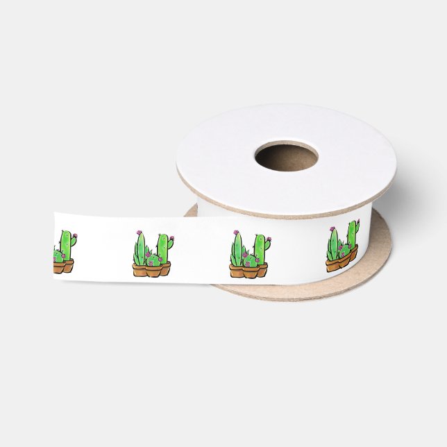 Ruban En Satin Cactus cactus cactus succulents (Bobine)