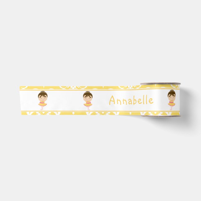 Ruban En Satin Cadeau Ballerina Ballerina de Brunette Cute (Devant)