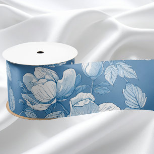 Ruban En Satin Cadeau de demoiselle d'honneur en chinoiserie bleu