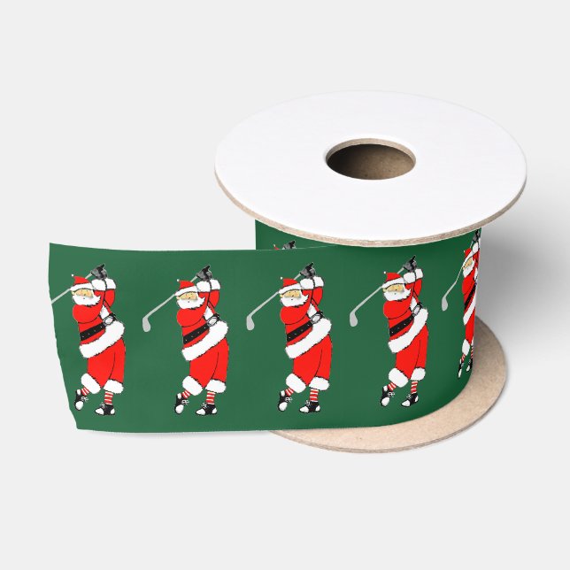 Ruban En Satin Cadeau de Noël de golf (Bobine)