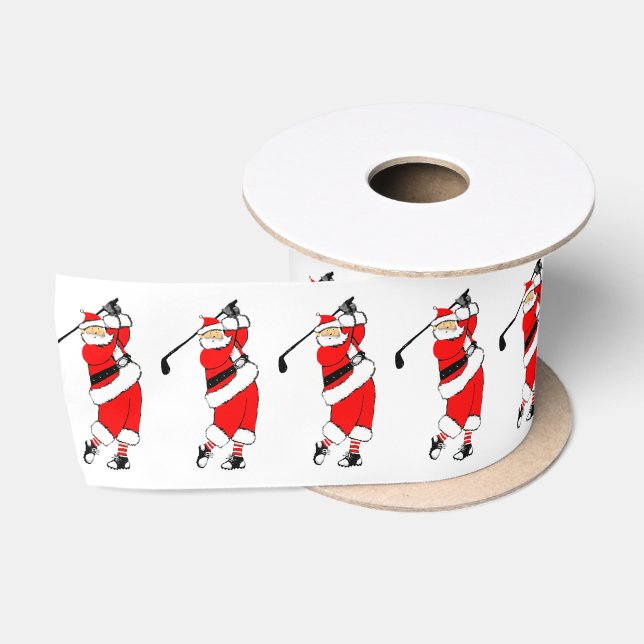 Ruban En Satin Cadeau de Noël de golf (Bobine)