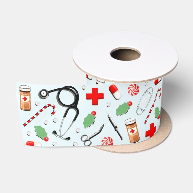 Ruban En Satin Cadeau de Noël Médicale (Bobine)
