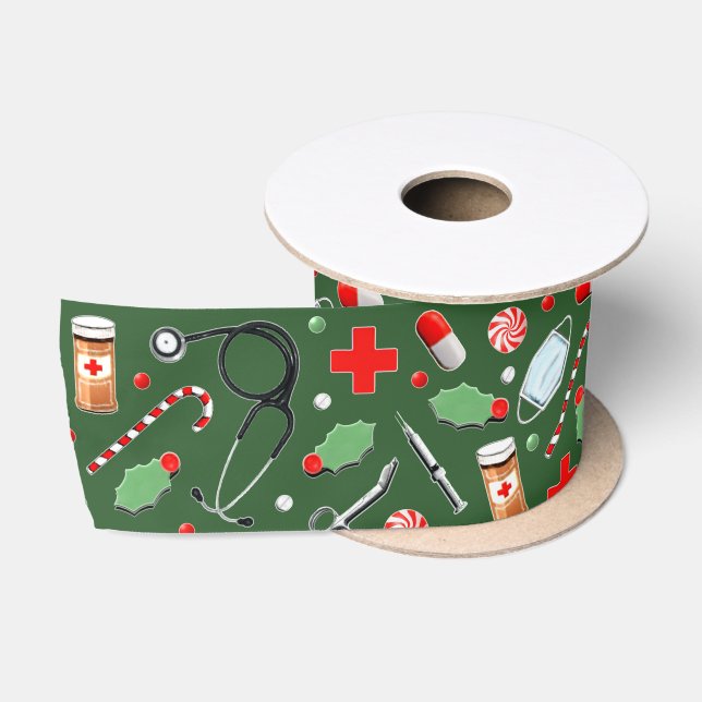 Ruban En Satin Cadeau de Noël Médicale docteur ou infirmière (Bobine)