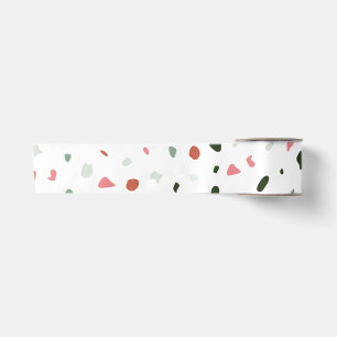 Ruban En Satin Cadeau minimaliste Pastel Blush rose Grey Terrazzo